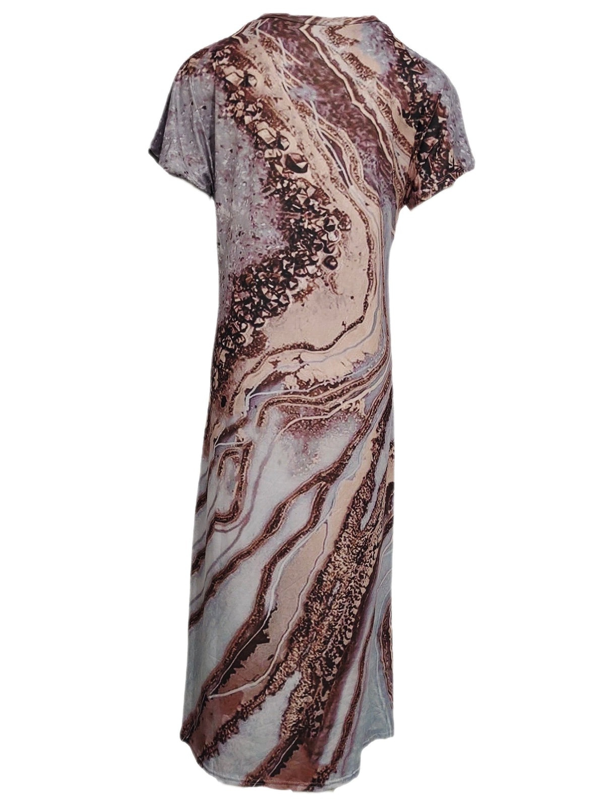 Floral Print Side Split Dress, Casual V Neck Short Sleeve Dress, Women's Clothing