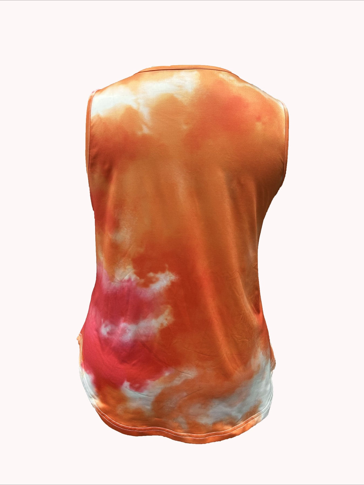 Tie Dye Print Tank Top, Vacation V Neck Sleeveless Tank Top