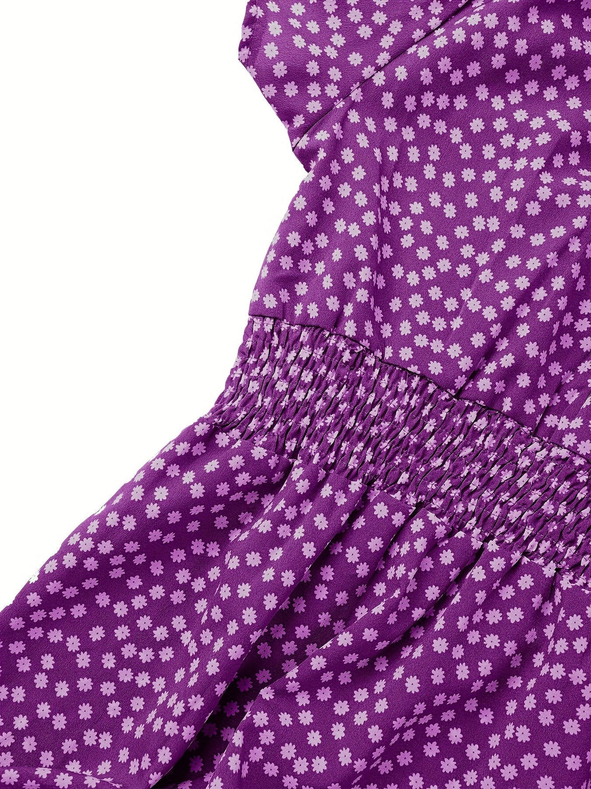 Polka Dot Ruffle Hem Dress, Casual Square Neck Short Sleeve Dress