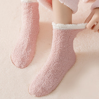 Thickened Fuzzy Socks, Comfy & Warm Mid Tube Socks, Women's Stockings & Hosiery