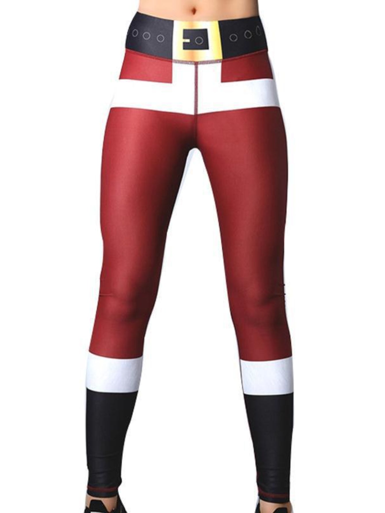 Women's Christmas High Waist Yoga Leggings, Long Length Athletic Pants with Festive Pattern