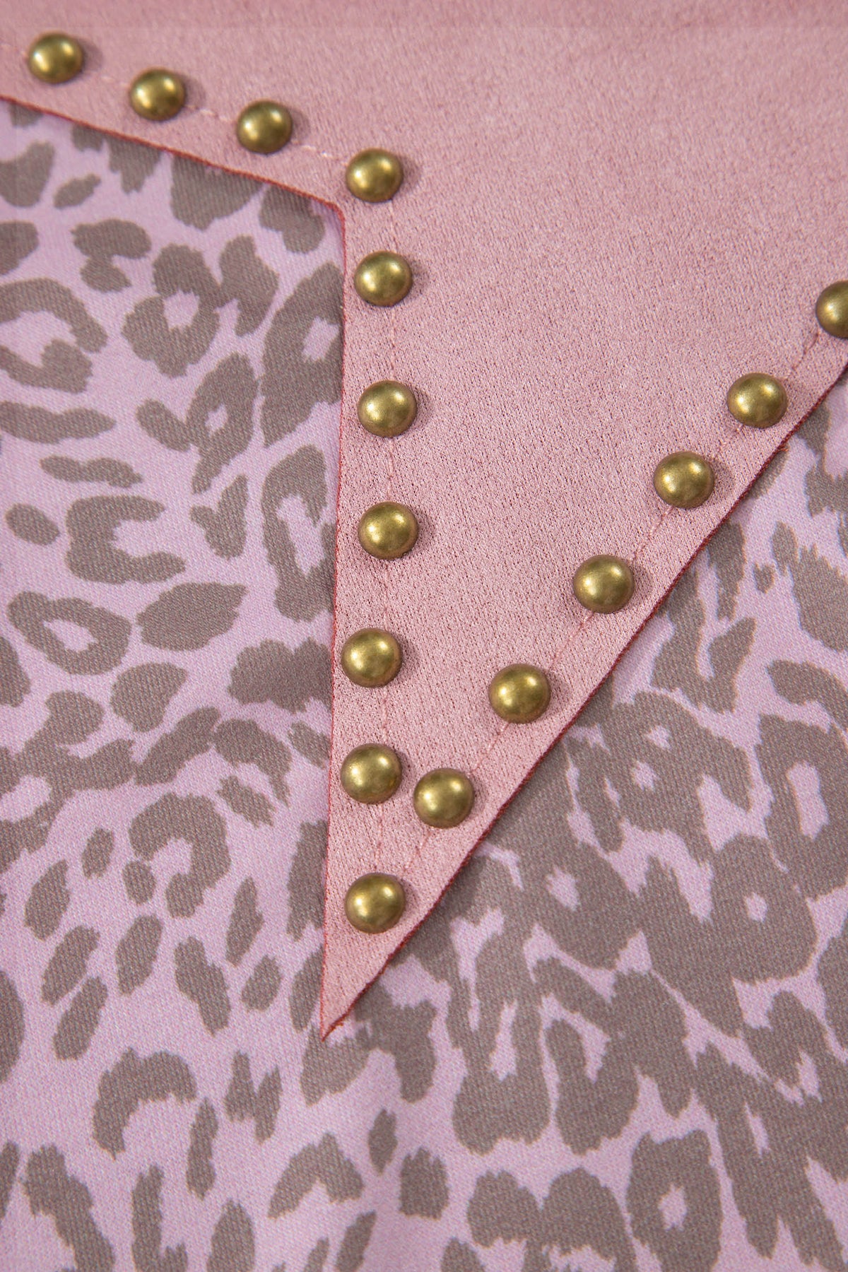 Pink Leopard Retro Studded Star Patch Loose Tee