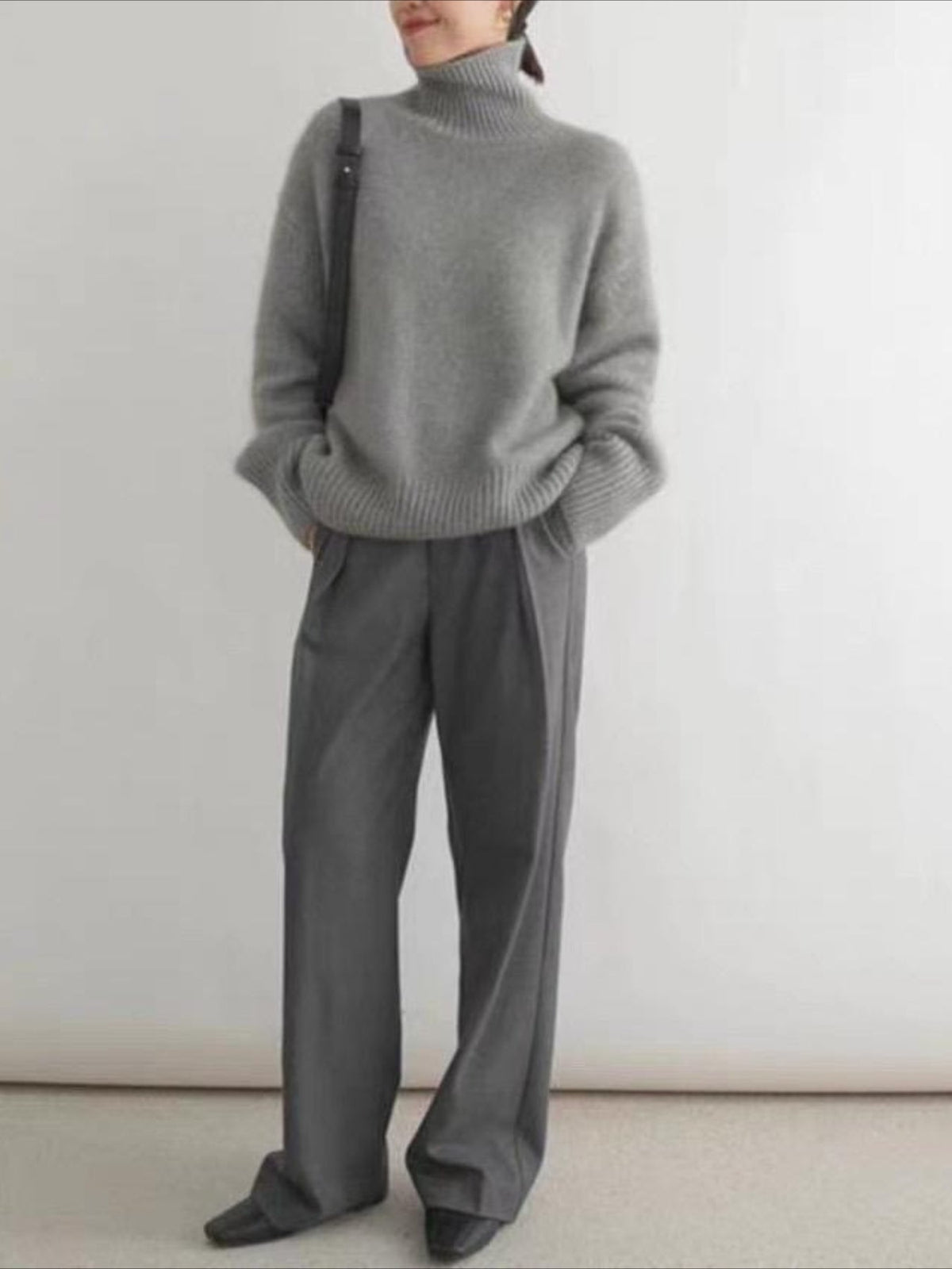 Lazy Style Loose and Versatile Knitted Pullover Sweater
