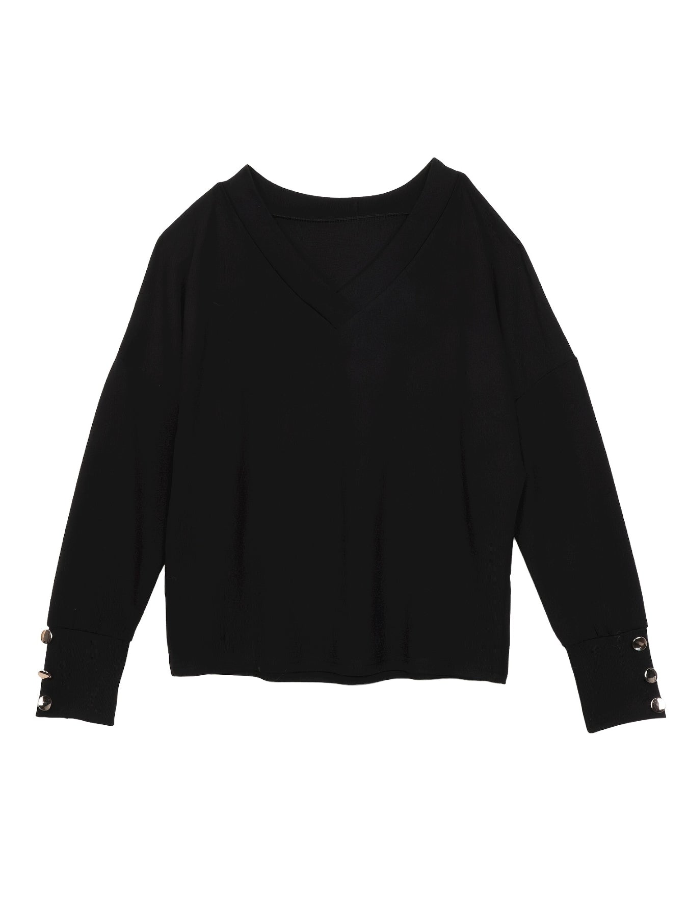Basic Solid V-neck T-Shirt, Casual Long Sleeve Stretchy T-Shirt, Casual Every Day Tops