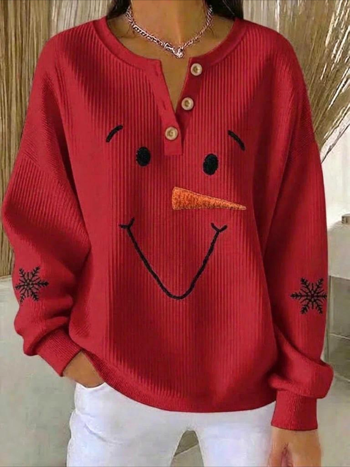 Fit Vintage Christmas Snowman Sweatshirt