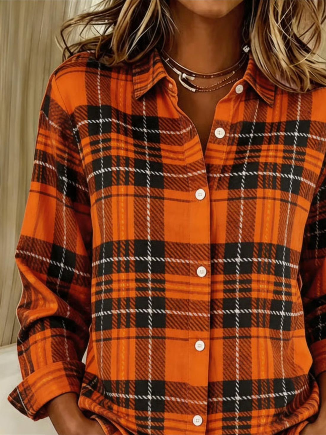Shawl Collar Long Sleeve Regular Loose Shirt