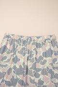 Multicolour Retro Camouflage Print Plus Size 2pcs Outfit