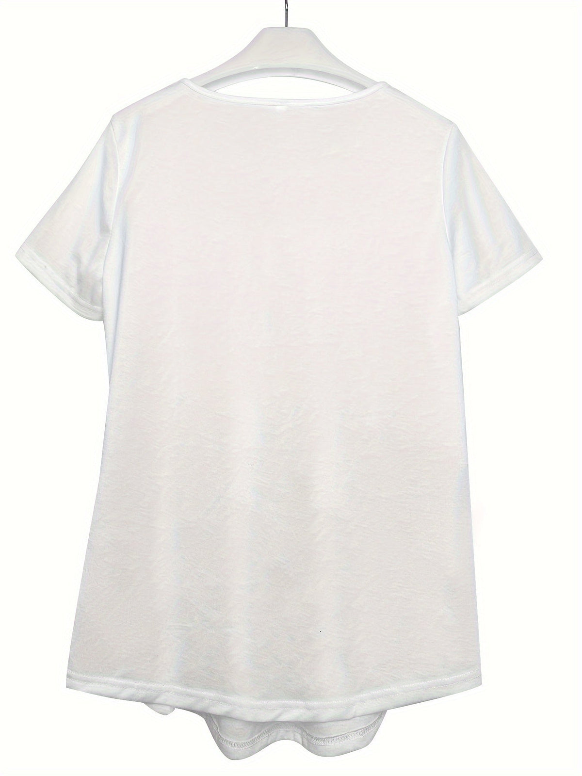 Women's Contrast Lace Ruched T-Shirt - Casual Short Sleeve Top