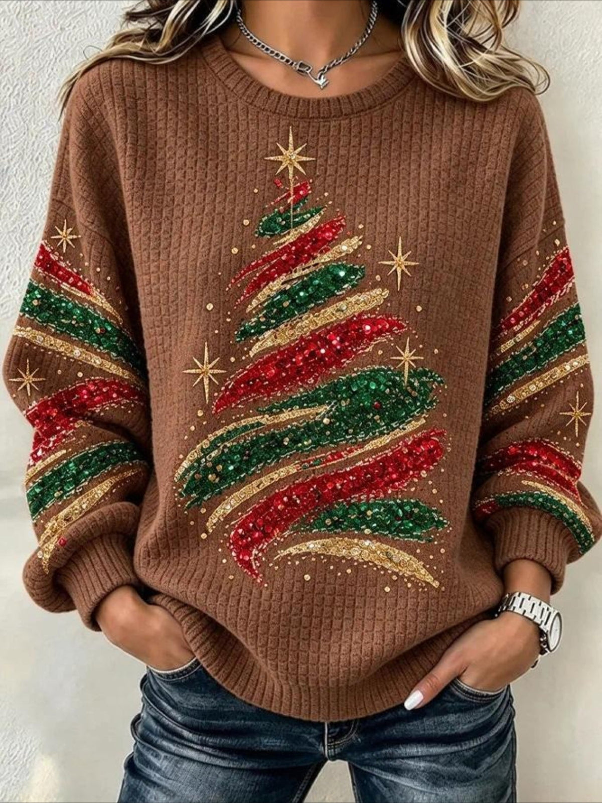 Christmas Snowman Casual Crew Neck Regular Fit Sweatshirt