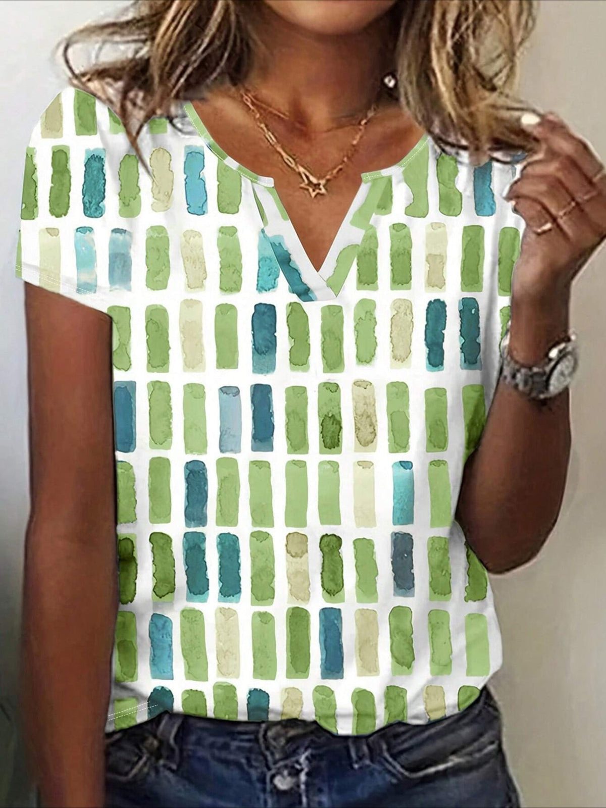 Short Sleeve Essential Geo Print T-Shirt
