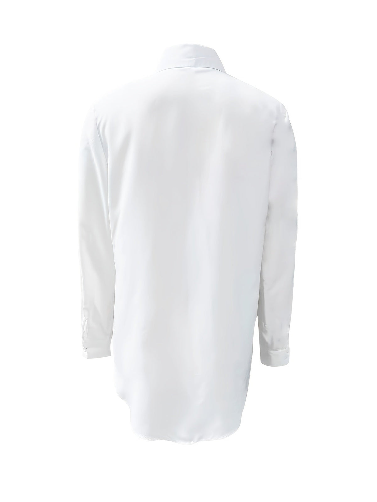 Women's Split Button Front Shirt - Casual Long Sleeve Curved Hem Top for Comfortable and Stylish Look