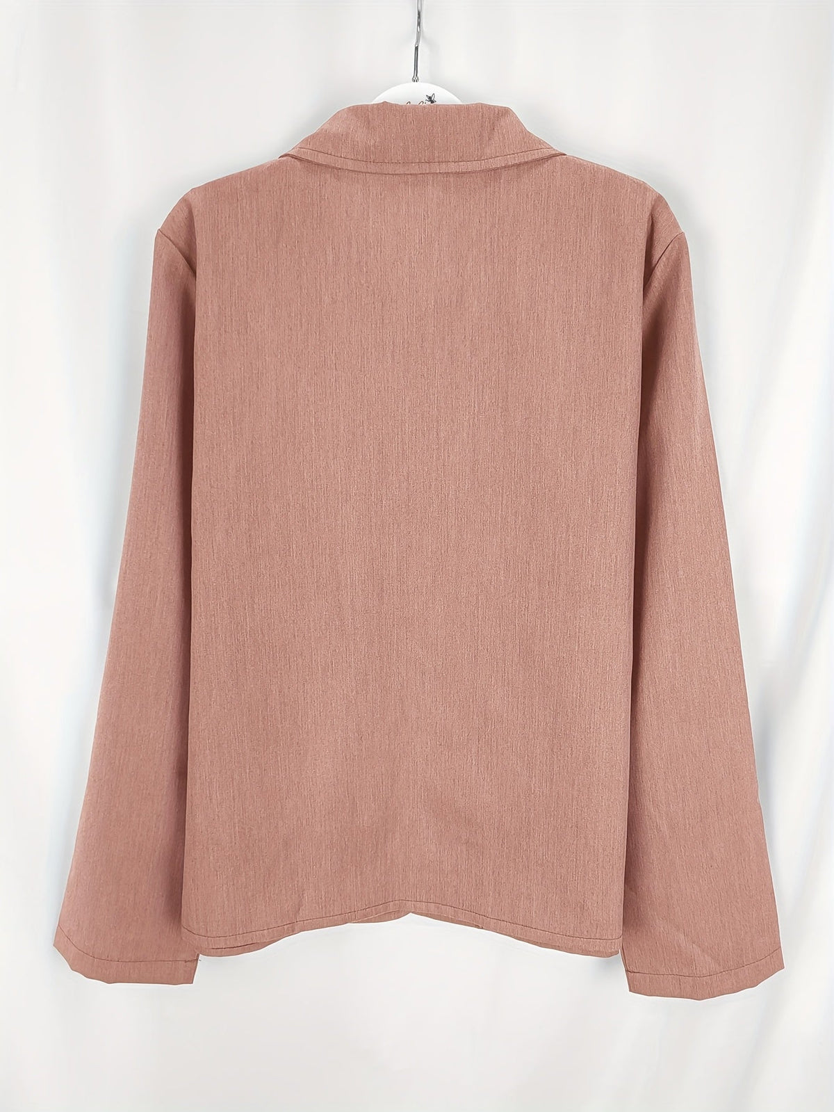 Long Sleeve Button-Up Solid Color Lapel Collar Shirt
