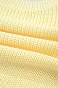 Yellow Cream Solid Color Cropped Knit Knot Back Cutout Sweater Tank