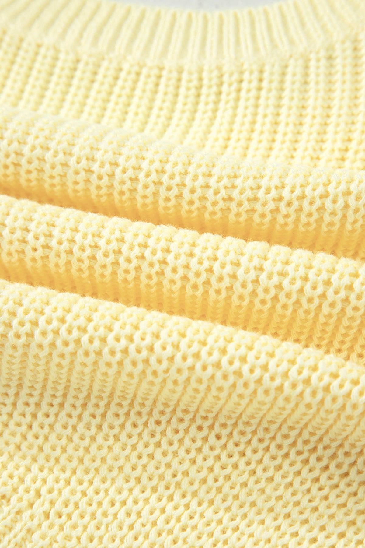Yellow Cream Solid Color Cropped Knit Knot Back Cutout Sweater Tank