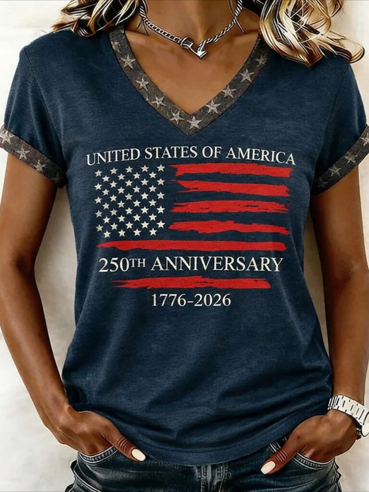 Vintage America 250th Anniversary Print T-Shirt