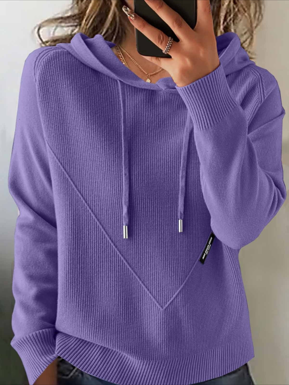 Plain Winter Vintage Long Sleeve Hoodie Sweater