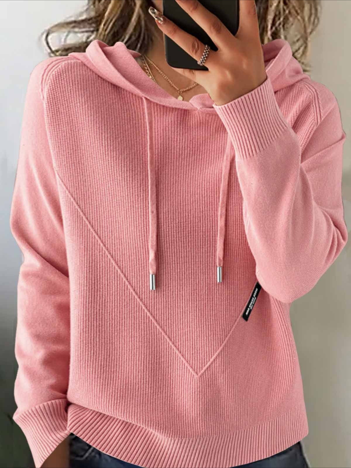 Plain Winter Vintage Long Sleeve Hoodie Sweater