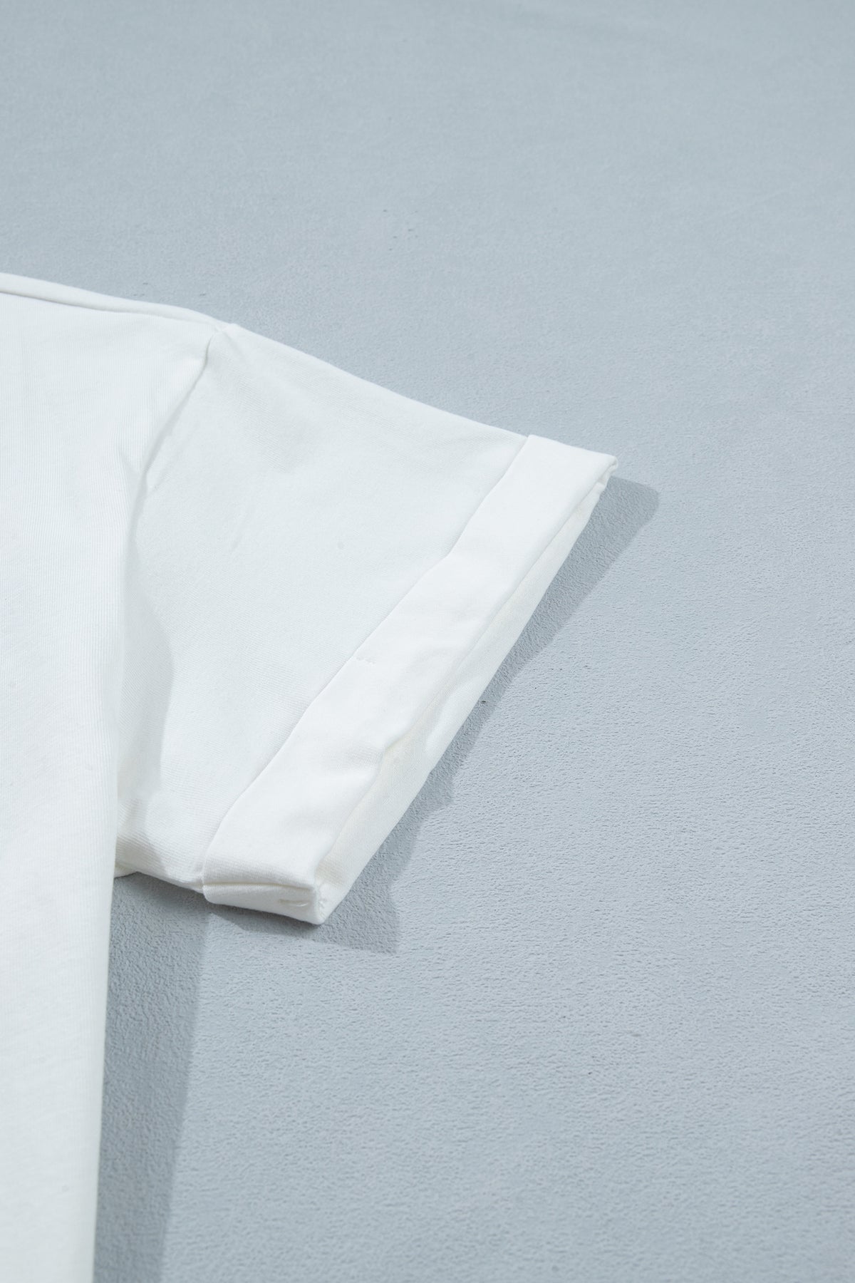 White Asymmetric Lace Hem Patchwork Tee