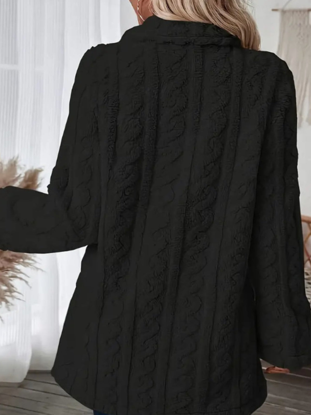 Double Breasted Lapel Teddy Coat, Versatile Long Sleeve Textured Thermal Winter Outerwear