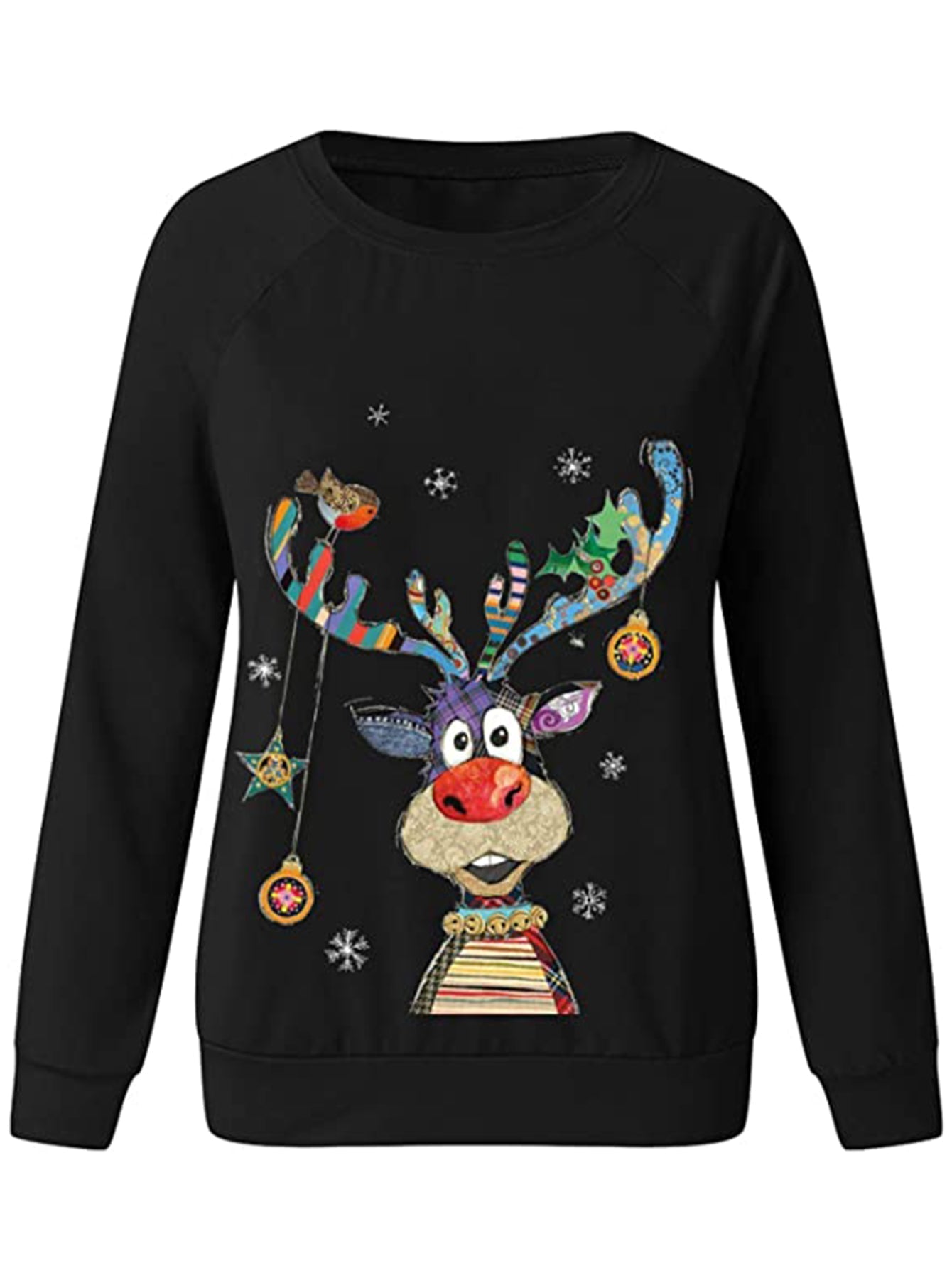 Women's Sweatshirt Casual Christmas Crew Neck Printed Long Sleeve Fashion Fall Loose Pullover