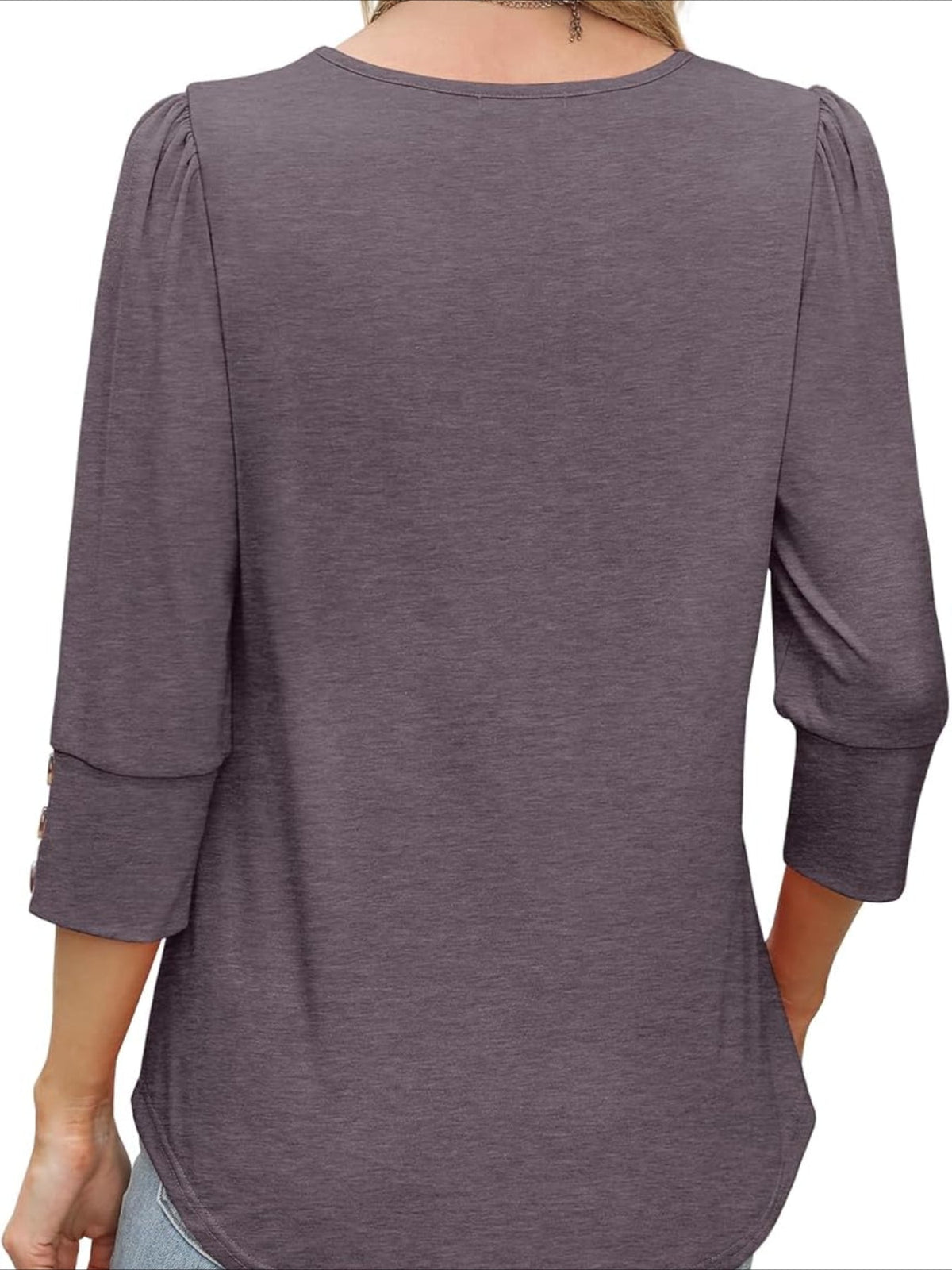 3/4 Sleeve with Buttons Dressy Casual Blouses