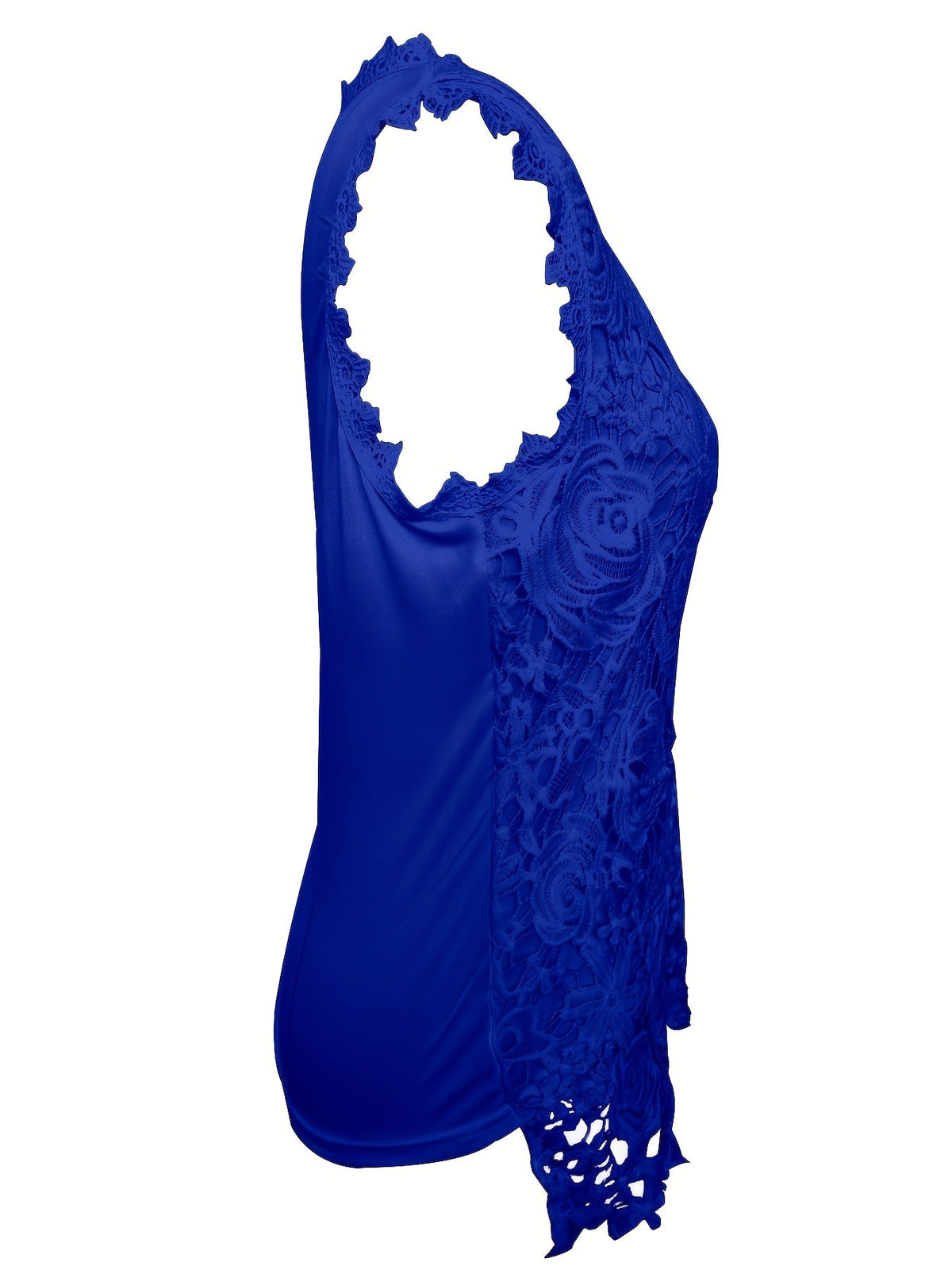 Sleeveless Lace Floral Square Neck Tank Top